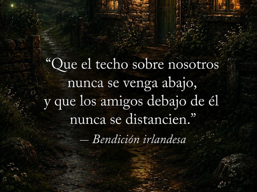 Bendición irlandesa sobre el hogar y la amistad